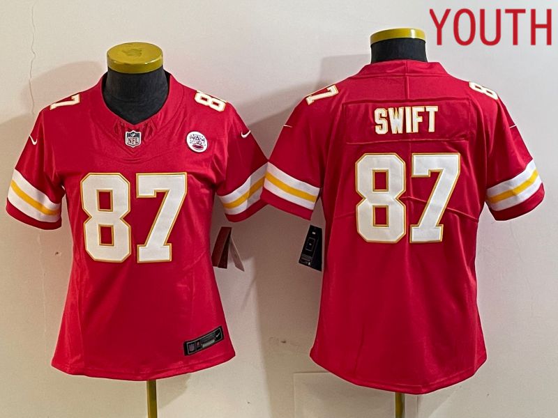 Youth Kansas City Chiefs 87 Swift Red 2024 Nike Vapor F.U.S.E. Limited NFL Jersey